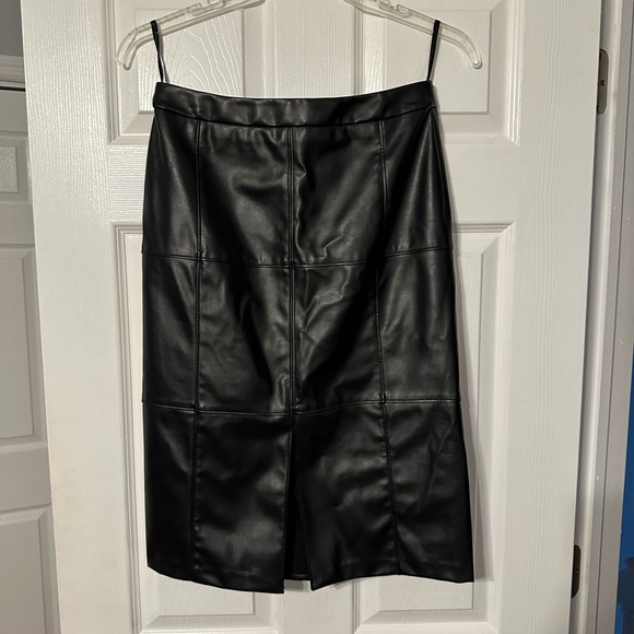 White House Black Market Dresses & Skirts - White House Black Market Faux Leather Midi Pencil Skirt